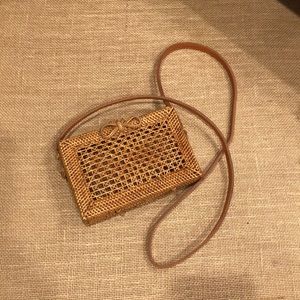 Boho handwoven rattan shoulder bag